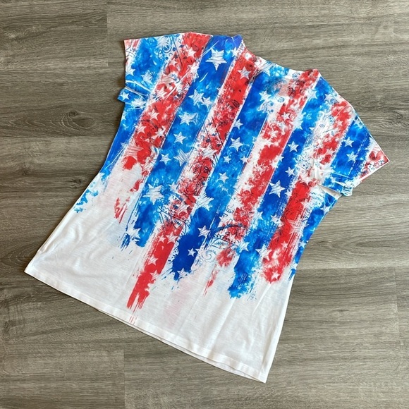 Patriotic Red, White, and Blue Women's Top - Picture 2 of 3